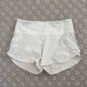 Women's Lululemon Speed Up White Shorts 4 inch inseam